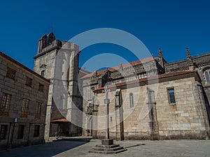 Ornately carved stone galician cross. Pontevedra, Galicia, Spain