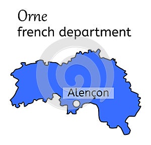 Orne french department map photo