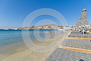 Ornos beach and village - Mykonos island - Aegean sea - Greece