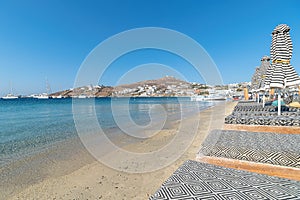 Ornos beach and village - Mykonos island - Aegean sea - Greece