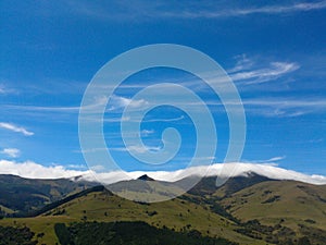 Orographic clouds, Banks Peninsular, NZ.