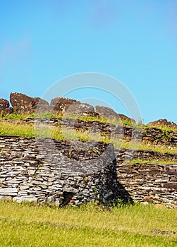 Orongo Village on Easter Island, Chile