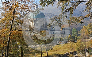 Oropa sanctuary from the woods