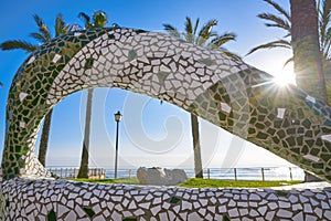 Oropesa de Mar beach mosaic bench park photo