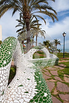 Oropesa del Mar Castellon beach gardens tiles mosaic photo