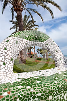 Oropesa del Mar Castellon beach gardens tiles mosaic photo