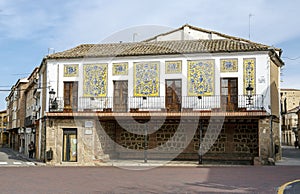 Oropesa, Spain Oropesa de Toledo, rural home, ceramic facade photo