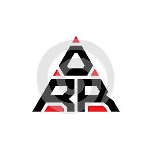 ORU triangle letter logo design with triangle shape. ORU triangle logo design monogram. ORU triangle vector logo template with red