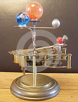 Orrery Steampunk Art clock with planets.