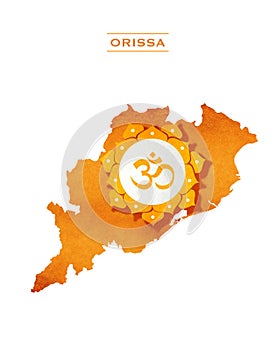ORRISA STATE MAP OM SYMBOL HINDU photo