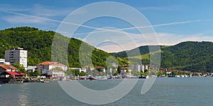 Orsova, Romania, seen from Danube river.