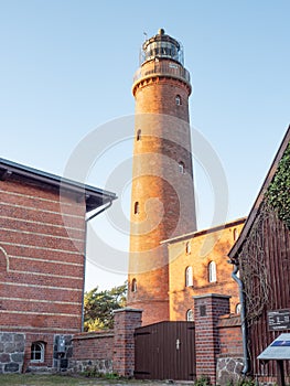 Ort Lighthouse tower near Prerow built from red bricks. Popular nature reservation photo