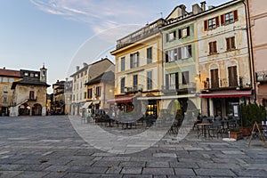 Orta San Giulio city centre main square, Italy