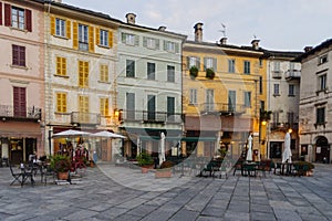 Orta San Giulio city centre main square, Italy