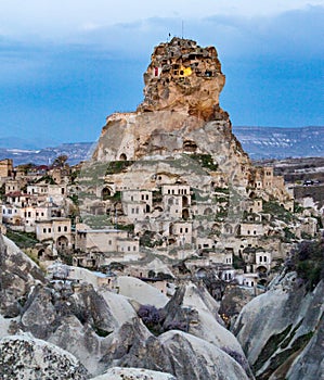Ortahisar Castle in Cappadocia, Turkey