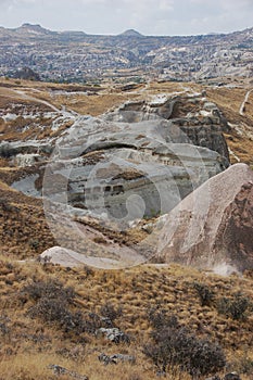 Ortahisar cave city in Cappadocia - Landscape, Turkey