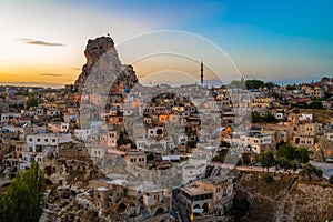 Ortahisar natural rock castle and town, Cappadocia, Turkey