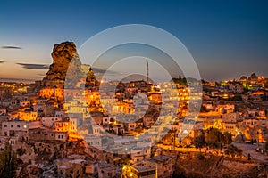 Ortahisar natural rock castle and town, Cappadocia, Turkey