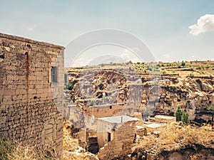 Ortahisar town in Cappadocia Turkey.