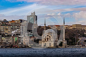 Ortakoy Mosque on the banks of the Bosporus. Istanbul, Turkey