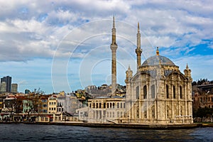 Ortakoy Mosque on the banks of the Bosporus. Istanbul, Turkey