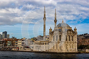 Ortakoy Mosque on the banks of the Bosporus. Istanbul, Turkey