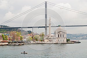 Ortakoy mosque and Bosporus bridge, Istanbul, Turkey