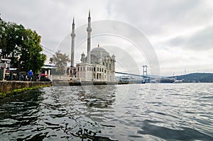 Ortakoy mosque on the coastline of Istanbul