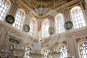 Ortakoy Mosque Inside. Bosphorus, painted