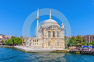 Ortakoy Mosque or Grand Imperial Mosque of Sultan Abdulmecid, close view, Istanbul