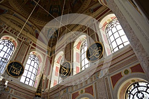 Ortakoy Mosque Inside. Bosphorus, painted