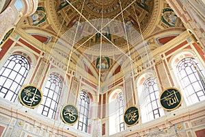 Ortakoy Mosque Inside. Bosphorus, painted