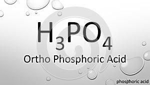 Ortho phosphoric acid carbonate chemical formula on waterdrop background photo