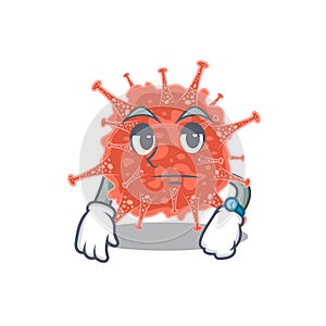 Orthocoronavirinae on waiting gesture mascot design style photo