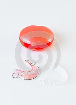 Orthodontic braces and container