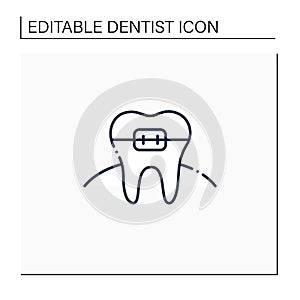 Orthodontics line icon