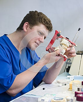 Orthodontist at work