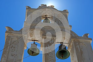 Orthodox Bell Tower In Santorini Island, Greece