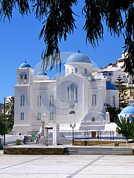 Orthodox blue dome church photo