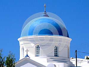 Orthodox blue dome church photo