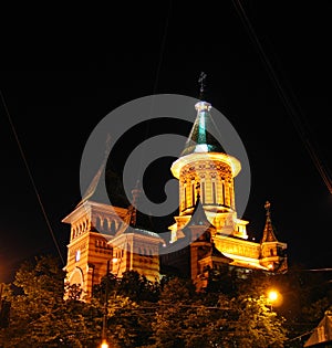 Orthodox Cathedral of Timisoara at night - Romania