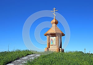 Orthodox chapel in the village of Pangody in the North of Western Siberia