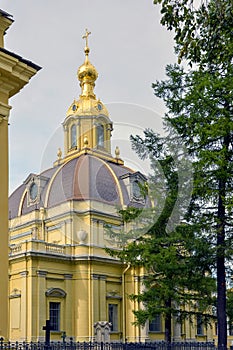 Orthodox Christian church with golden cupolas
