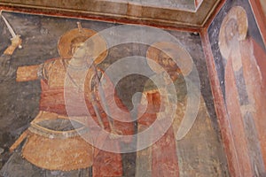 Orthodox Christian Church of Saint Savior in Chora (Istanbul, Turkey). Old paintings on the ceiling