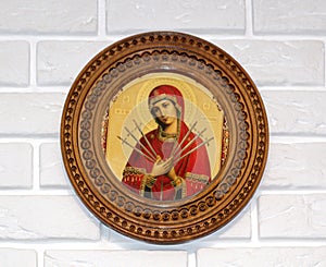 Orthodox christian icon on the wall