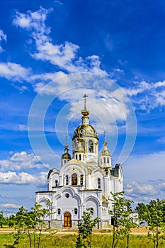 Orthodox church of All Saints in the land of Russia who shone. City Stupino, Moscow region. Russia