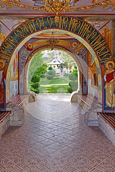 Orthodox church - Bujoreni Monastery, landmark attraction in Romania