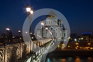 Orthodox church of Christ the Savior in night