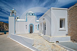 Orthodox church in Firapotamos village in Milos, Greece