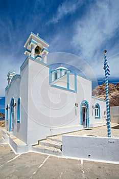 Orthodox church in Firapotamos village in Milos, Greece